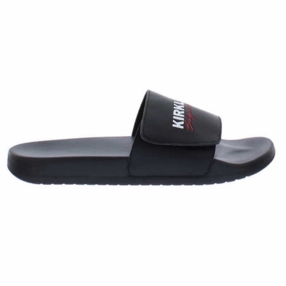 NWT Kirkland Signature Logo Slide Sandal BLACK - MEN sizes - Picture 5 of 8